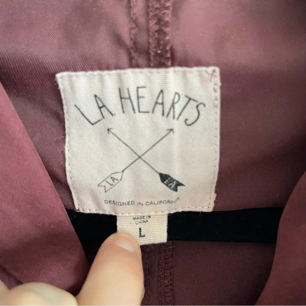 Pacsun LA Hearts Maroon Lightweight Utility Jacket